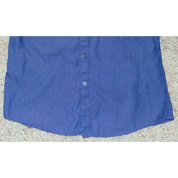 Mens Marc Anthony Sport Shirt Small Blue Diamond Long Sleeve Slim Fit - Picture 3 of 4